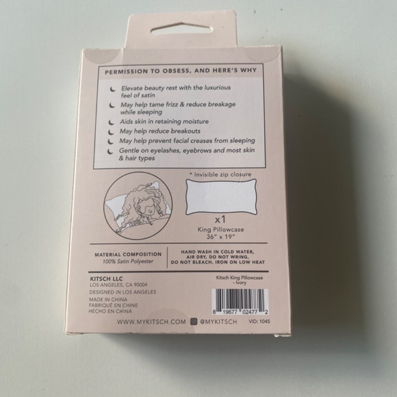 NWT Kitsch Pillowcase in Ivory King Size - Picture 3 of 4